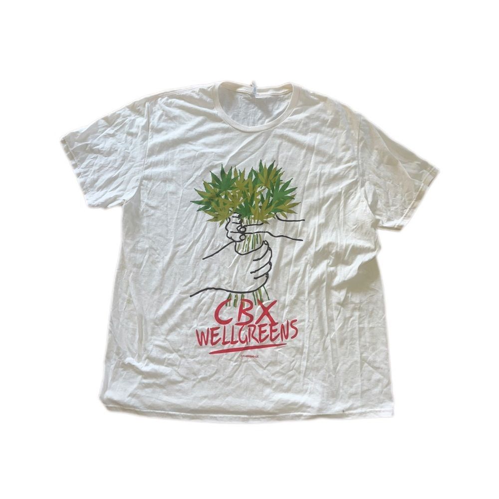 Men’s White 420 CBX Green Leaf Graphic Tee SZ XXL